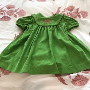 Lime Green Corduroy Dress with Monogram